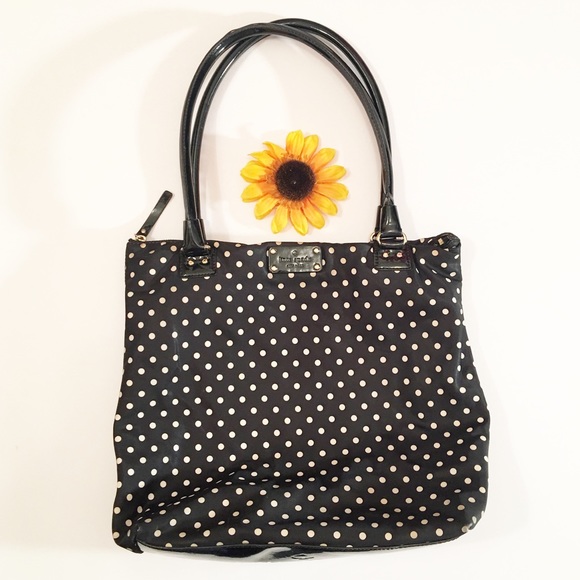 kate spade Handbags - Black/white polka dot Kate Spade shoulder bag